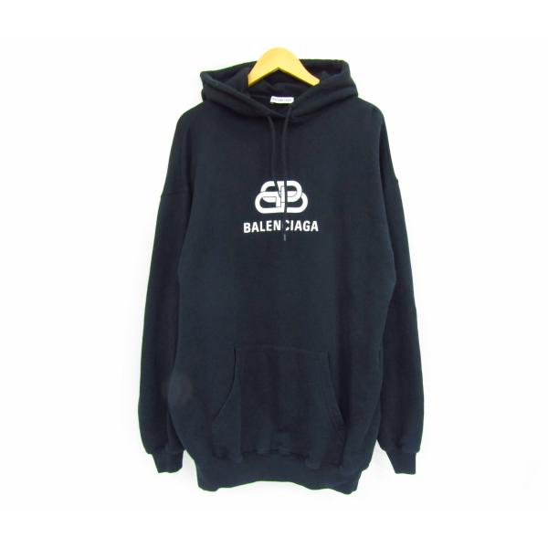 BALENCIAGA BBロゴ　パーカー　xs BALENCIAGA（バレンシアガ） BB LOGO PRINTED HOODIE BLACK プル