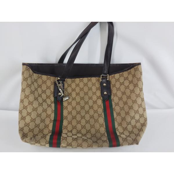GUCCI グッチ GGキャンバス トートバッグ 139260 05702 チャーム付き 