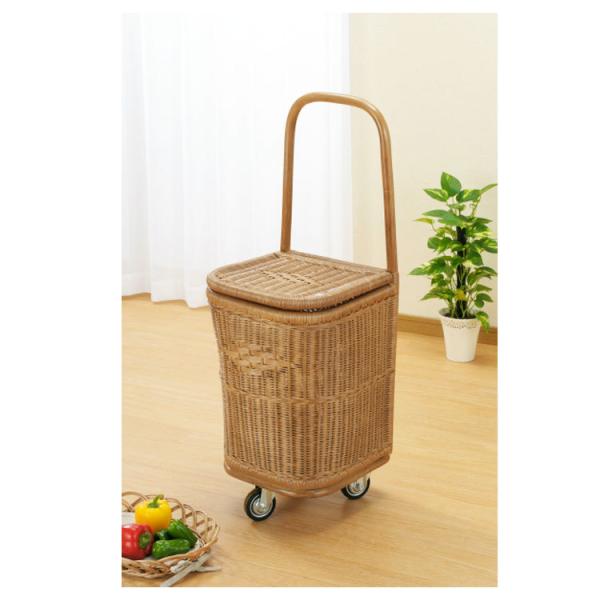 美品　ラタン　籐カゴ　ショッピングカート ラタンショッピングカート R-207 今枝商店 メーカー取り寄せ品