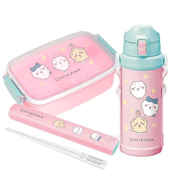 ちいかわ キッズ 角型お弁当箱 500ml 箸＆箸箱 水筒 800ml セット