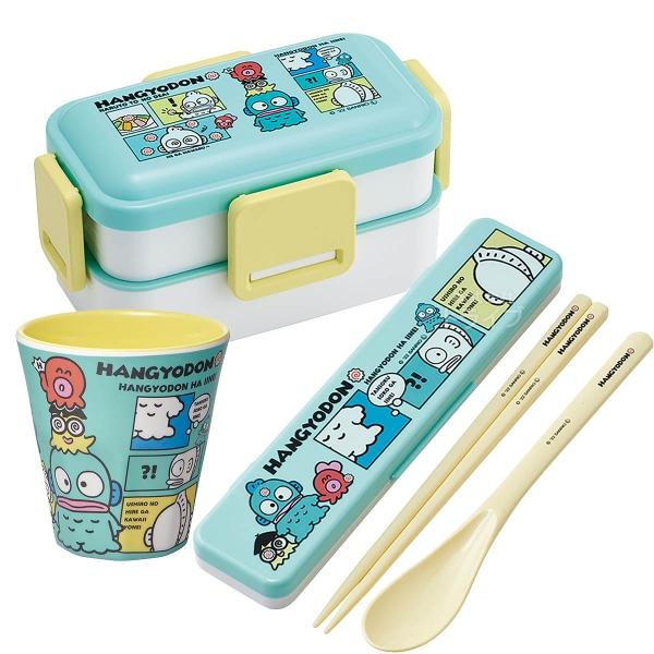 ハンギョドン 抗菌 4点ロックお弁当箱 2段 コンビ タンブラー セット