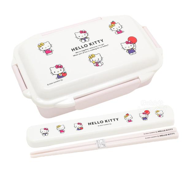ハローキティ 4点ロック お弁当箱 500ml 箸＆箸箱 19.5cm