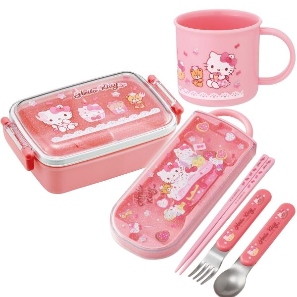ハローキティ 26 角型お弁当箱 450ml トリオ コップセット : おもちゃ