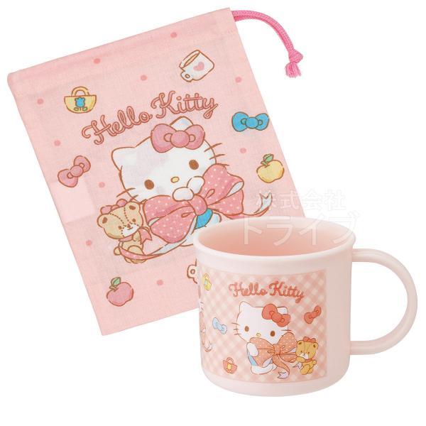 ハローキティ ビッグリボン 抗菌 コップ コップ袋 2点セット