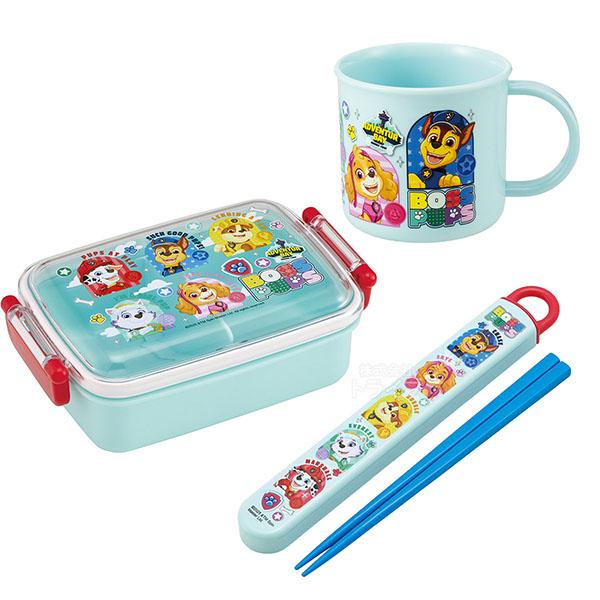 【4点セット♪】パウパトロール お弁当箱  スライド式お箸  プラコップ パウパトロール 26 角型お弁当箱 450ml 箸＆箸箱 コップセット