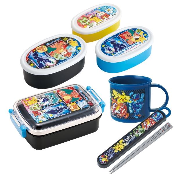 ポケモン お買得4点セット 抗菌 角型お弁当箱 450ml 箸＆箸箱 コップ