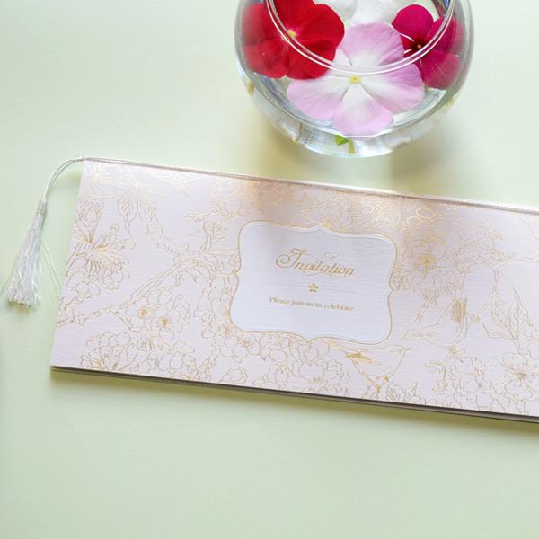 招待状 SAKURA 結婚式 招待状 印刷込み ペーパーアイテム 挙式 披露宴 web招待状 食事会 パーティ 一般宴会 祝賀会 謝恩会