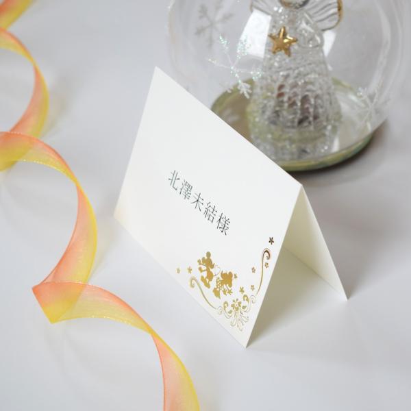 席札 D.ミッキー＆ミニー 結婚式 席札 印刷込み ペーパーアイテム 挙式 披露宴 食事会 名前札 ネームカード パーティ 一般宴会 祝賀会 謝恩会 座席カード
