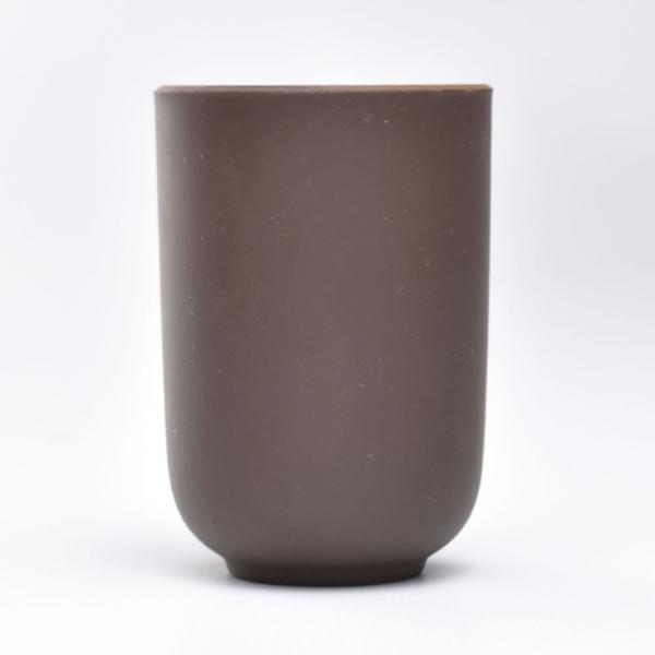 紫砂風の聞香杯の内側に白い釉薬を塗った聞香杯。