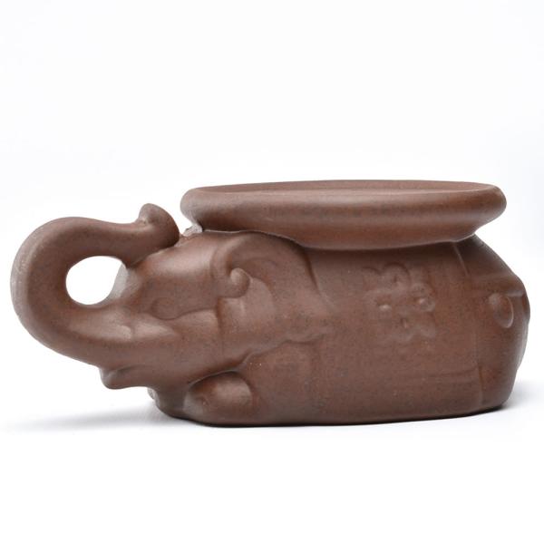 紫砂風の象の形の茶壺置台。蓋置としても使えます。