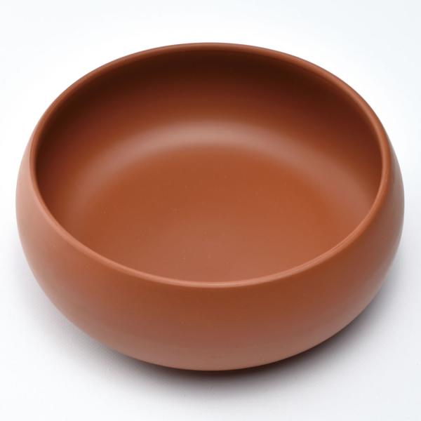 光沢のない赤茶色のシンプルな小茶洗です。