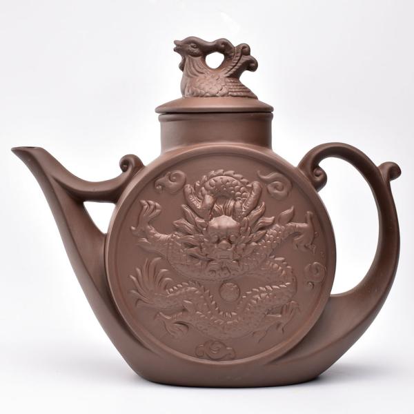 中国茶器・大盤龍壺 750ml(満水900ml)紫砂風 広東潮州 茶壺 中国茶器・大盤龍壺 750ml(満水900ml)紫砂風 広東潮州 茶壺