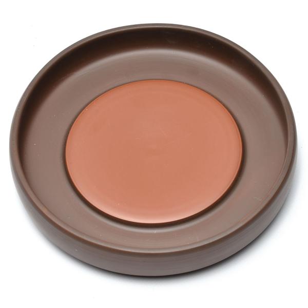 赤茶と焦茶の2色を配した紫砂風の壺承です。