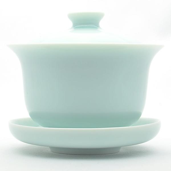 中国　青磁碗 天香茶行 圓満蓋碗（青磁・弟窯粉青）170ml（満水210ml） : 天香