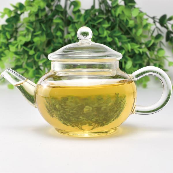 中国茶器・玻璃水平壺 180ml（満水250ml） (バネ茶漉・孔無)