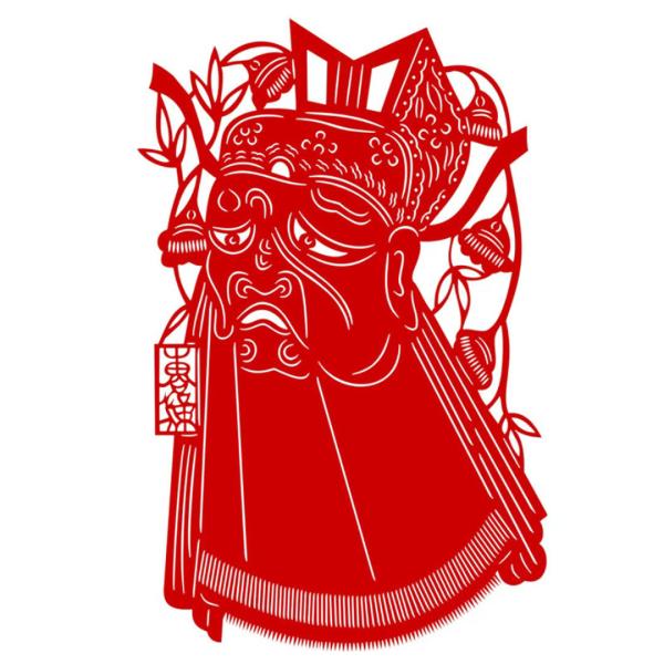剪紙 曹操 幅130×高215mm 中国剪紙
