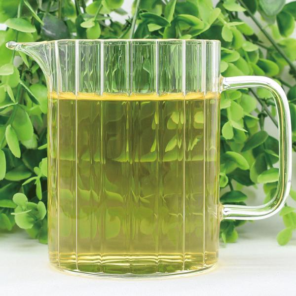 中国製緑色ガラス茶入れ