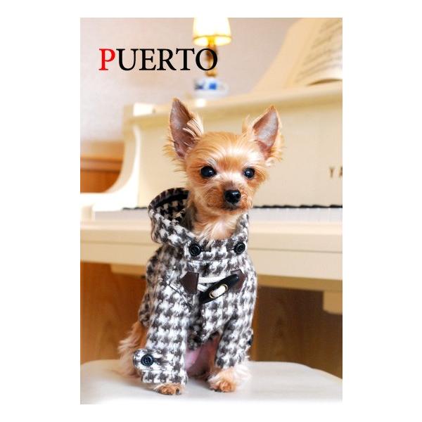 プエルト 4 Puerto 千鳥アンゴラダッフルコート 3h 4 小型犬 犬服 セレブ 小型犬 ウエア アウター 上着 コート セレブ B Tiara Pets Japan