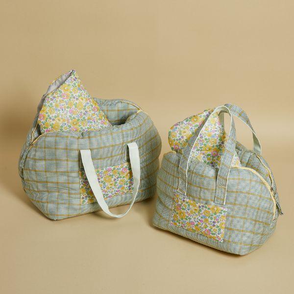 期間限定特別価格 この夏 どこへでも一緒にお出かけできるキャリーバッグです ルイスドッグ 送料無料 セレブ キャリーバッグ ペット 犬用 小型犬 Grand Bag Linenaround Greeny Louisdog 犬用品