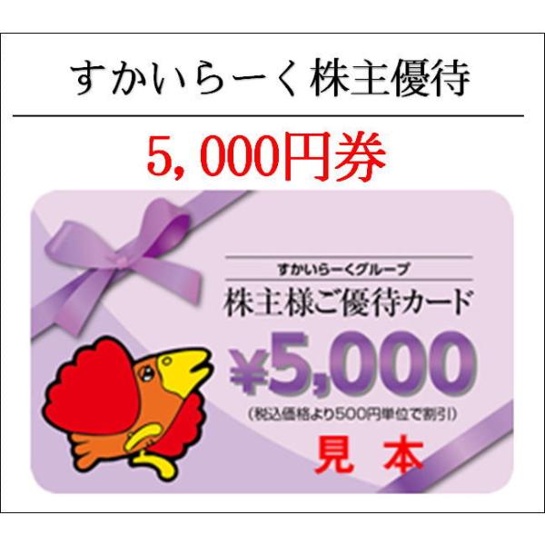 すかいらーくグループ株主優待カード5000円券（お食事券・ギフト券
