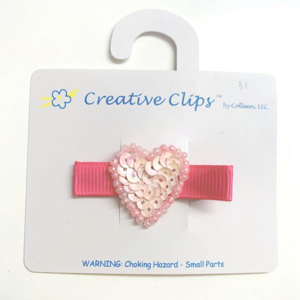 ヘアクリップ （ベビー キッズ用） ヘアピン （ピンク ハート