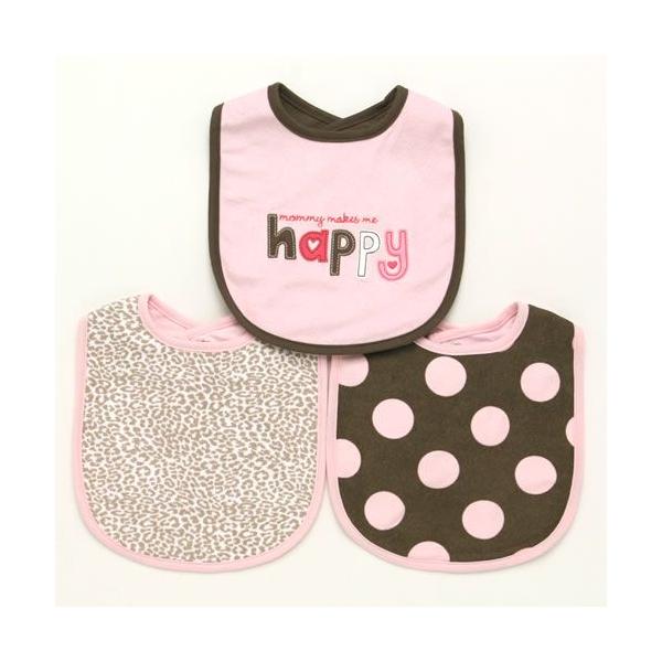 カーターズ Carters パイル お食事エプロン 3枚セット ピンク・水玉・レオパード