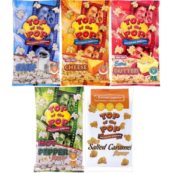 AST POPCORN社 TOP of the POP microwave popcorn 100g電子レンジで約３分。アツアツのふんわりとした美味しいポップコーンがお楽しみ頂けます！ソルト / チーズ / エクストラバター / ホットペッ...