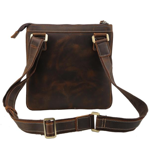 サコッシュバッグ メッセンジャーバッグ Tiding 斜め掛け 厚手牛革 ショルダーバッグ 本革 ショルダーバッグ 経年変化 ダークブラウン ダークブラウン 本革 カジュアル メンズ 2351fsz Tiding Shop