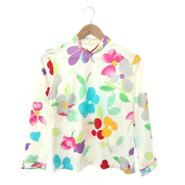 レオナールスポーツ カットソー 長袖 ハイネック 総柄 派手 大きいサイズ LL LEONARD SPORT レオナールスポーツ ハイネック 花柄 総柄 長袖