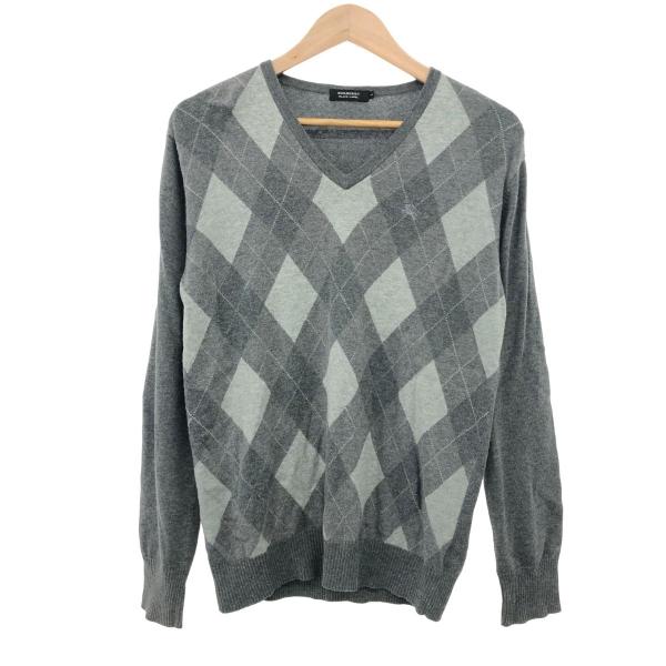 BURBERRY BLACK LABEL バーバリーブラックレーベル チェック柄 Vネック