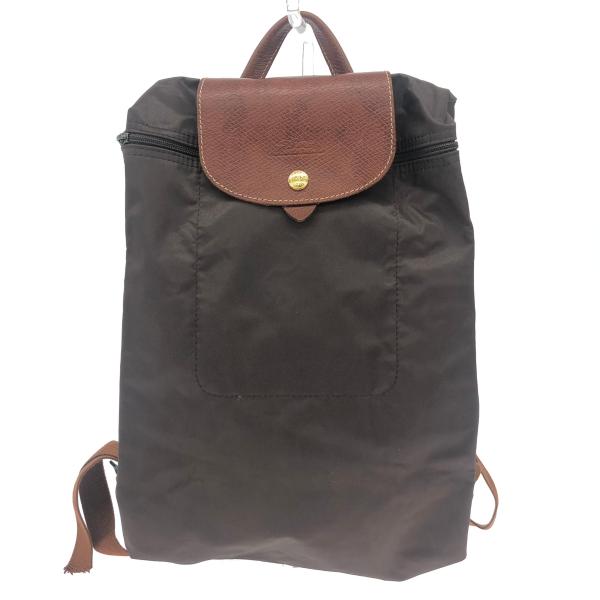 ロンシャン プリアージュ リュック バックパック ブルー ブラウン ナイロン レザー レディース Longchamp 【中古】 LONGCHAMP ロンシャン リュック プリアージュ/ナイロン ブラウン