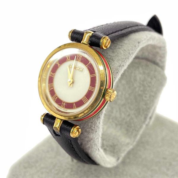 GUCCI グッチ 腕時計 クォーツ SS×レザー/ シェリーライン/インター