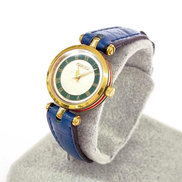 GUCCI グッチ 腕時計 クォーツ SS×レザー/ シェリーライン/インター