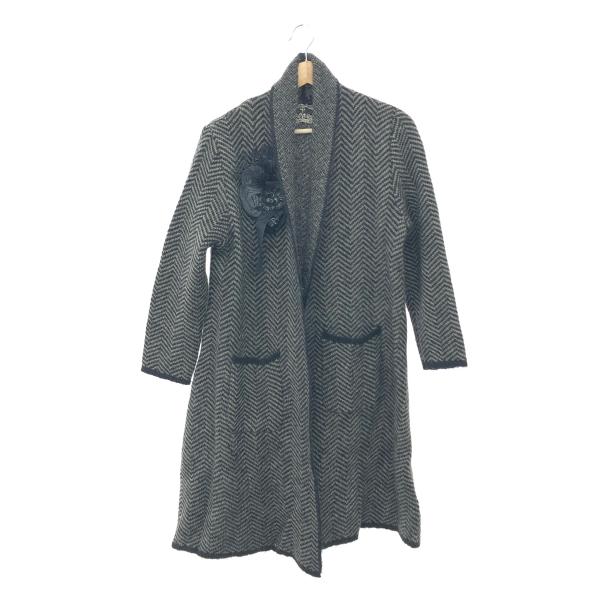 美品　インポートロッサ　花柄コート　ウールモヘア　44 ゆったりサイズ import Rossa インポートロッサ コート 良好 サイズ:42 ニット