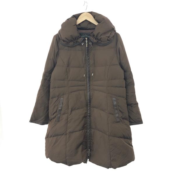 LEILIAN レリアン ダウンコート 大きいサイズ:13号 ブラウン ダウン95