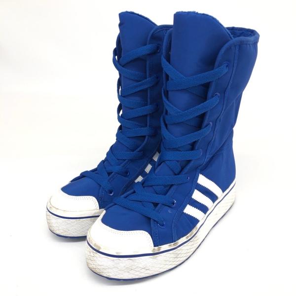【新品】adidas ベリーハイ　ブーツ24㎝　ブルー レトロ アディダスブーツ アディダス オリジナルスの“ロングブーツ風”スニーカー