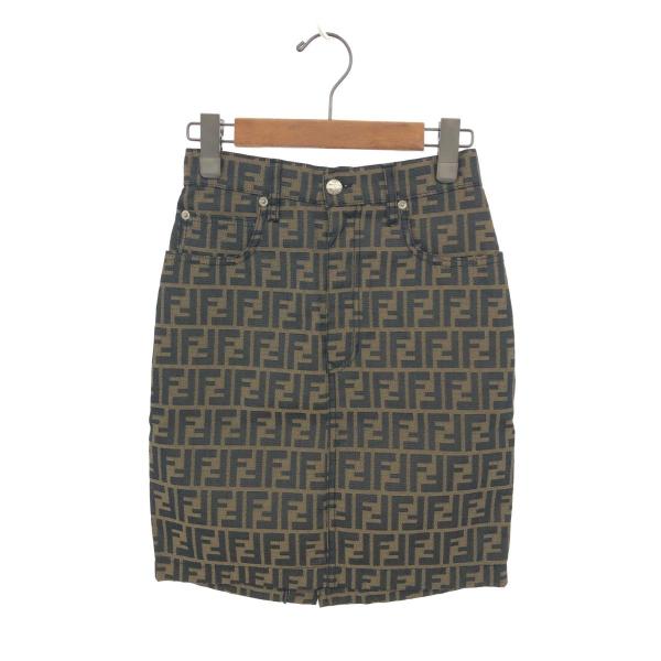 FENDI タイトスカート FENDI フェンディ☆ニット膝丈タイトスカート 40 ブラック