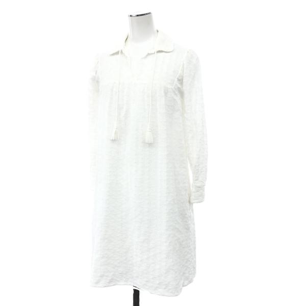CELINE セリーヌ 長袖ワンピース 34 ホワイト レディース トリオンフ  
