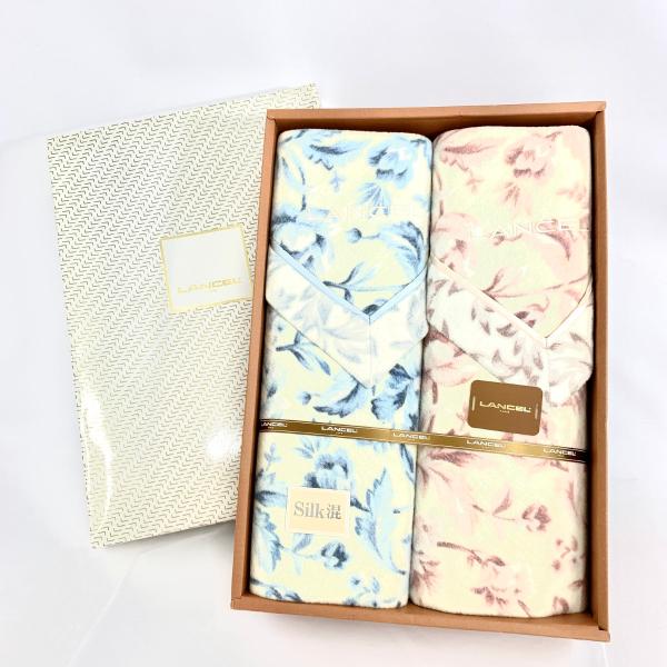 LANCEL ランセル シルク混綿 毛布 2枚セット 箱付 美品 140×200 LANCEL ランセル シルク混綿 毛布 2枚セット 箱付 美品 140×200