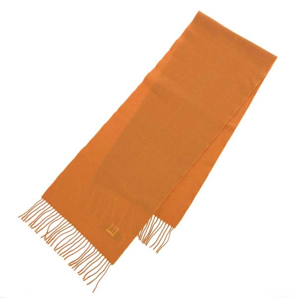 dunhill ダンヒル マフラー カシミヤ100％ ロゴ刺繍 フリンジ