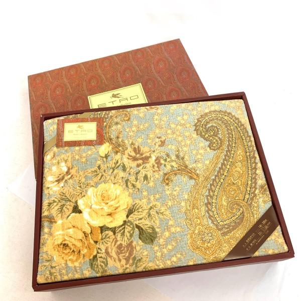 【未使用品】ETRO エトロ タオルケット 140cmx200cm 綿100% tifana_1-240001118002