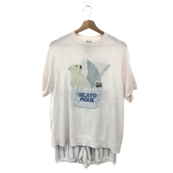 gelato pique ジェラートピケ　新品フルセット WOMEN】パウダーDOG3柄 JQDプルオーバー＆ロングパンツセット