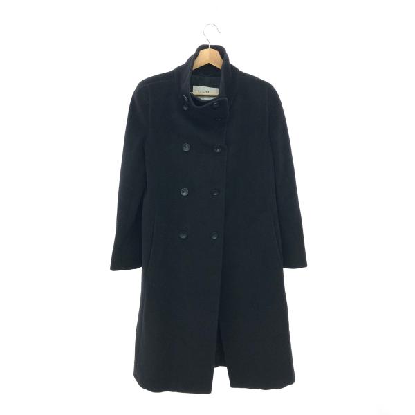 SALE 正規品 MaxMara ブラック ロングコート スタンド 36 白タグ 正規品 MaxMara ブラック ロングコート スタンドカラー 36 白タグ