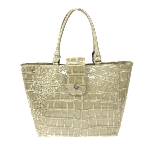 ☆未使用品☆クレージュ　クロコ型押しレザートートバッグ　バイカラー 2way クロコ 型押し トートバッグ a4 縦型 レディース 肩かけ