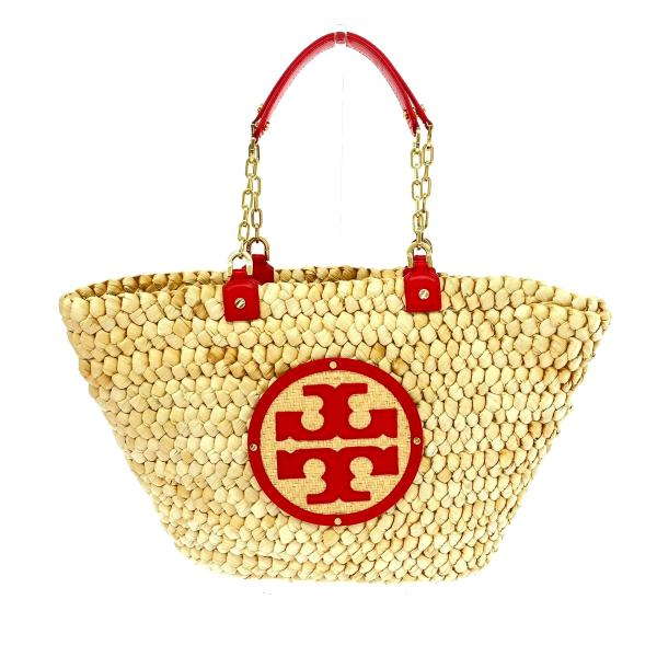 TORYBURCH トリーバーチ かごバッグ トートバッグ 良好 レッド  