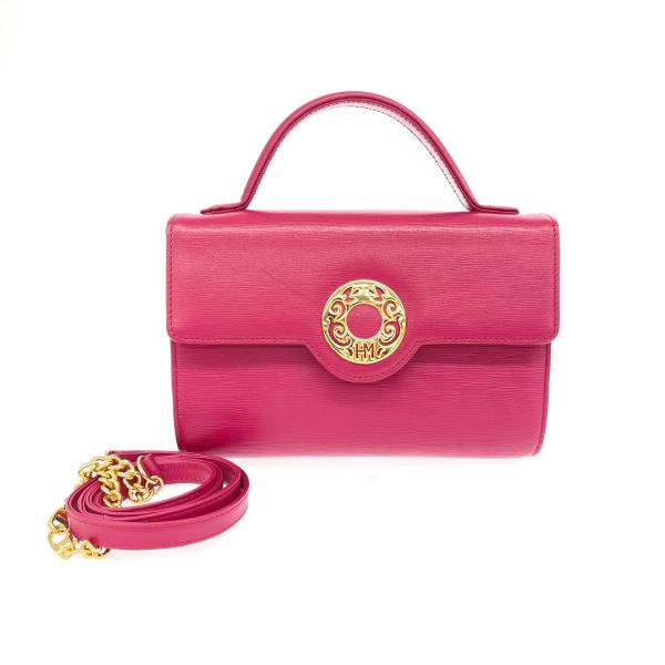 HANAE MORI ハナエモリ 2WAYハンドバッグ 美品 サークル金具/HMロゴ  