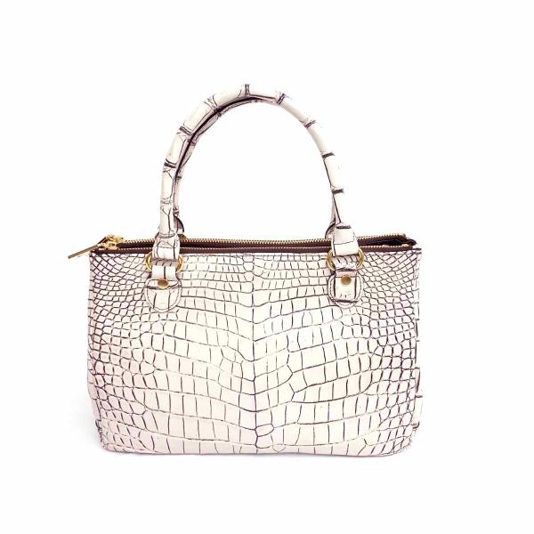 CROCODILE クロコダイル トートバッグ 良好 バニラ ベージュ マット