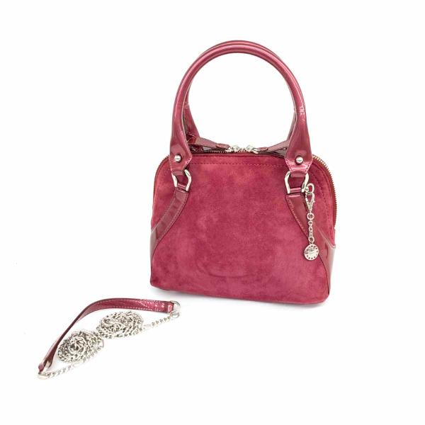 銀座かねまつ ギンザカネマツ 2WAYバッグ 良好 ローズ スエード 