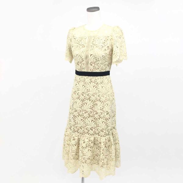 美品】CELFORD ロングワンピース レース イエローグリーン 半袖