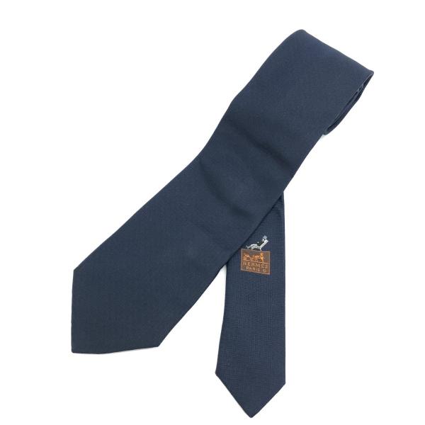 HERMES エルメス ネクタイ 429124T ネイビー シルク100% H柄 HERMES エルメス ネクタイ 429124T ネイビー シルク100% H柄